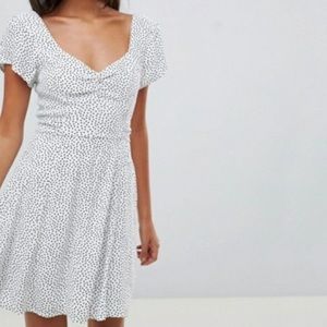 Abercrombie Cotton Black White Polka Dot Dress Size S